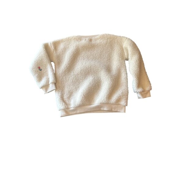 Tucker + Tate Girls Fuzzy Embroidered Sweatshirt Size 5 Cream 100% Polyester - Picture 5 of 5